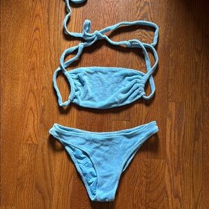 Stone Fox Swim Blue Terry Cloth Swim Set Small
